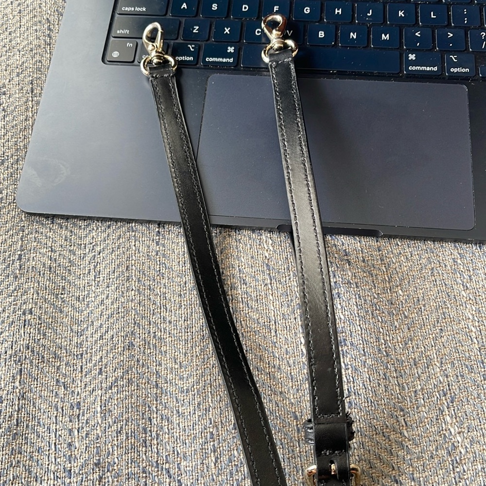 kate spade Black Leather Adjustable Crossbody Strap with Gold Hardware - Picture 9 of 13